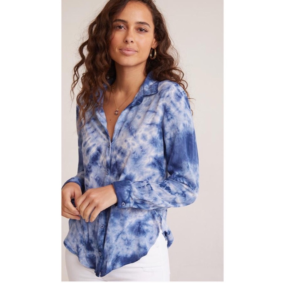 New Bella Dahl Indigo Tie Dye Shirt